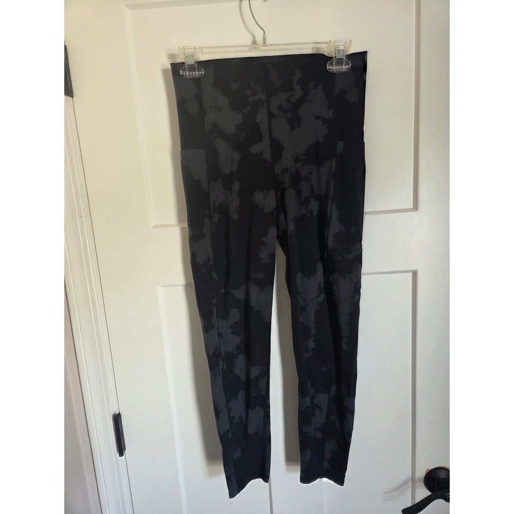 Sweaty Betty Power 7/8 Leggings Black Grey Camo Cloud Pocket SB6438A Size 8